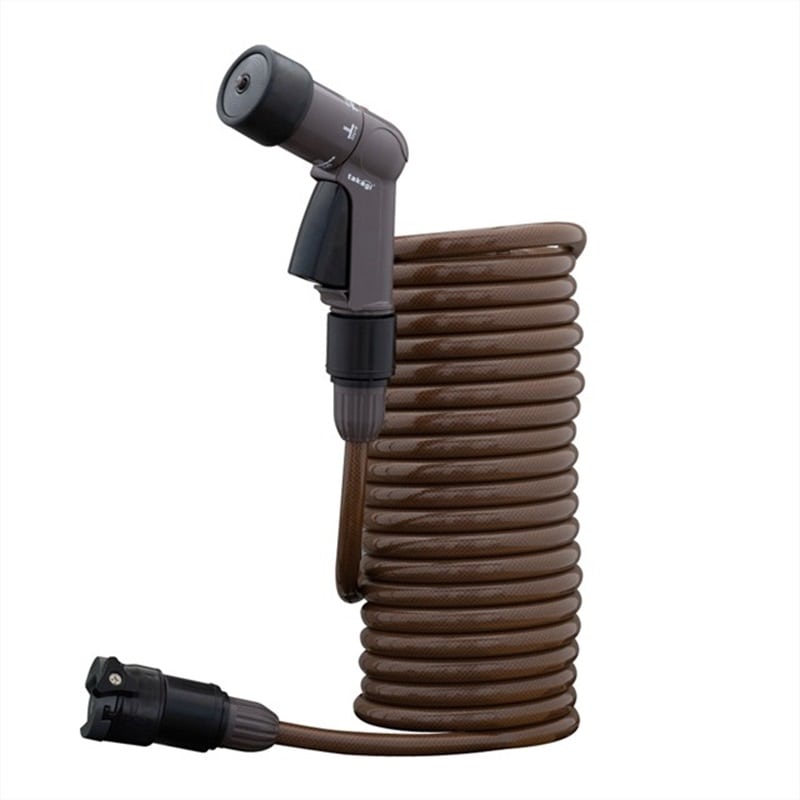 タカギ　スパイラルＧホース　ノズル・ニップル付き　７．５ｍ　Ｒ００７ＳＢＲ