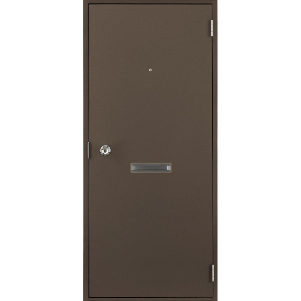 ＬＩＸＩＬ　ロンカラーフラッシュドア　ポスト付　本体のみ　握り玉仕様　ランマ無し　オータムブラウン　０８１８