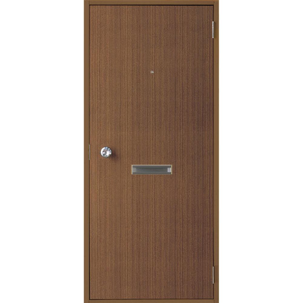 ＬＩＸＩＬ　ロンカラーフラッシュドア　ポスト付　本体のみ　握り玉仕様　ランマ無し　木目　０８１８