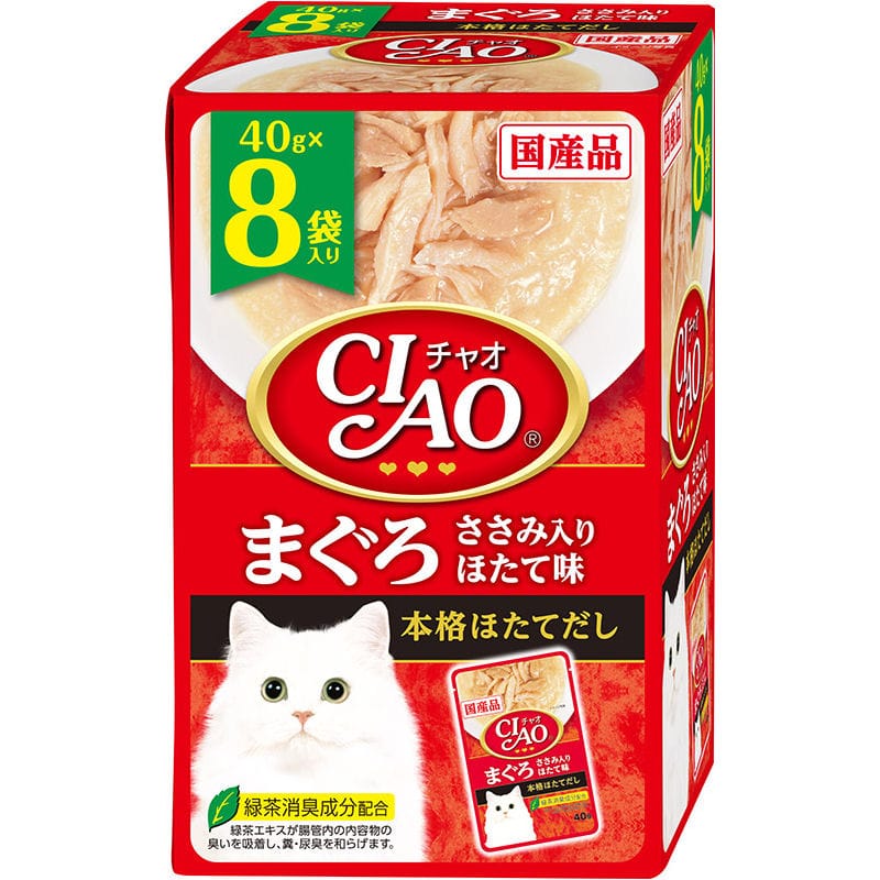 いなば　ＣＩＡＯ（チャオ）パウチ　まぐろ・ささみ・ほたて　８個入り