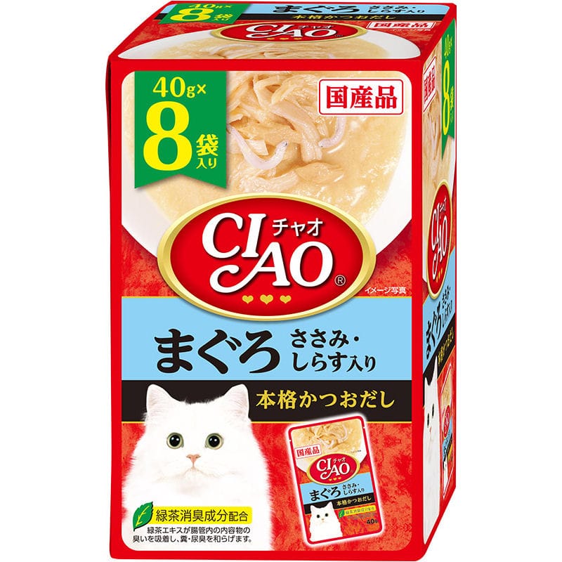 いなば　ＣＩＡＯ（チャオ）パウチ　まぐろ・ささみ・しらす　８個入り