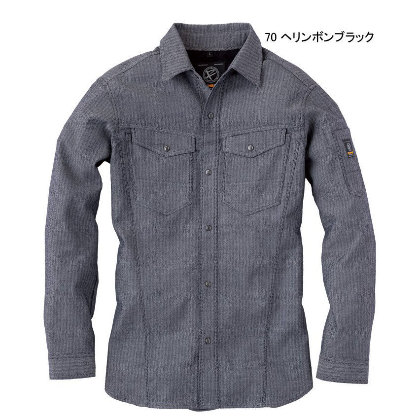 【アウトレット】　イーブンリバー　ストレッチエアーライトシャツ　ヘリンボン　Ｌ　ＳＲ－６００６