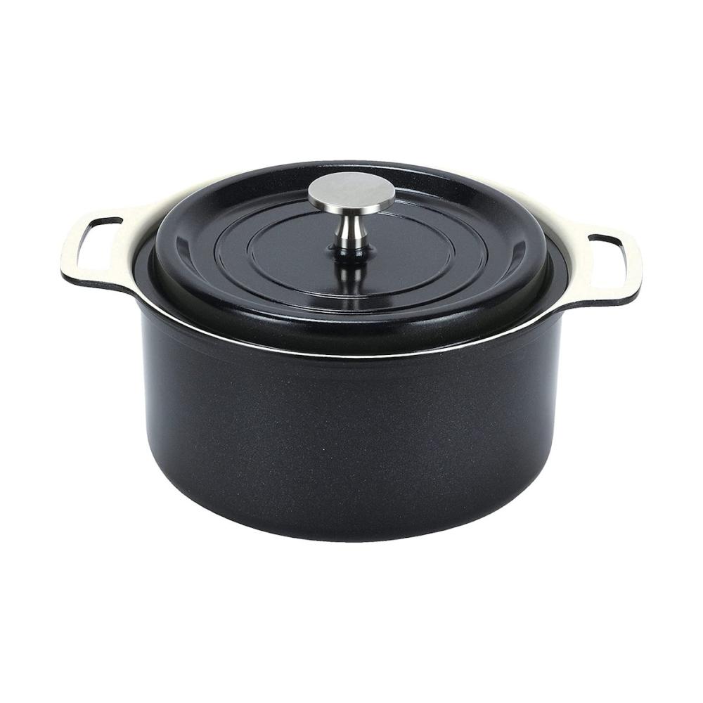 パール金属　無水調理ができるＩＨセラミック両手鍋　１８ｃｍ　ブラック