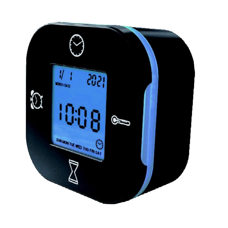 多機能デジタル置時計　ブラック