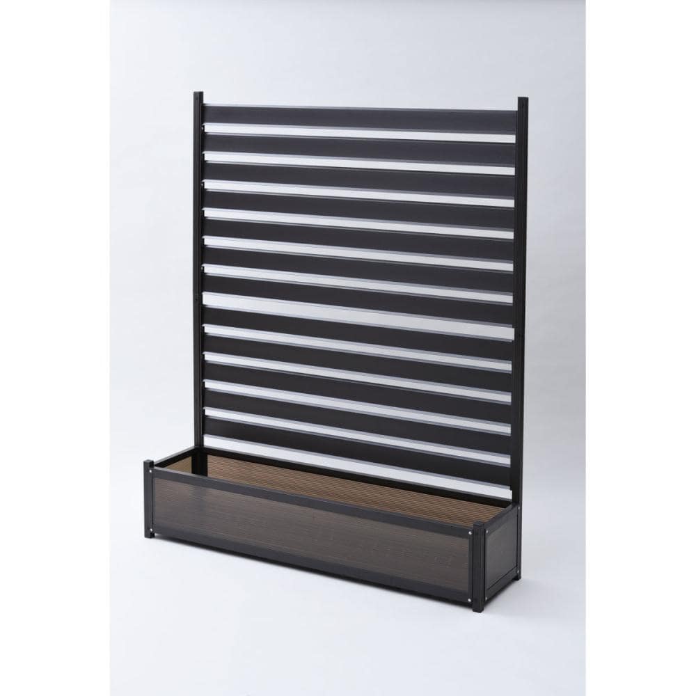 ＹＡＭＡＺＥＮ（山善）　アルミフェンス　幅１２０×高さ１４９ｃｍ　ＫＡＰＦ－１２１５（ダークブラウン）