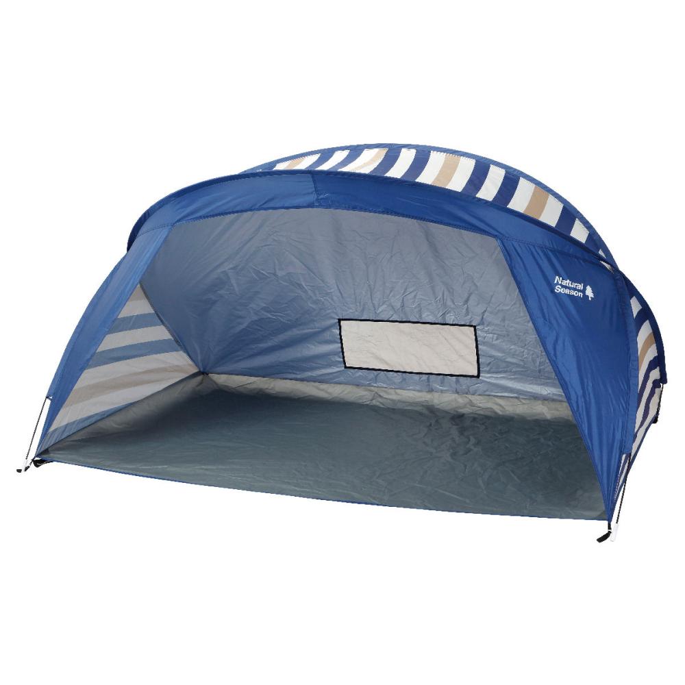 ナチュラルシーズン　ワイドサンシェルター　ストライプブルー