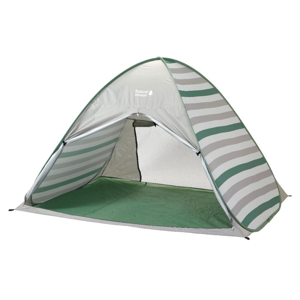 ナチュラルシーズン　フルクローズサンシェルター　ストライプグリーン