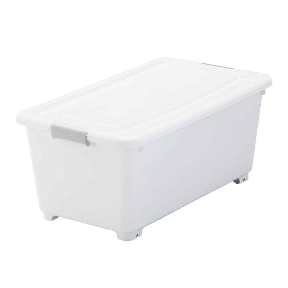 アテーナライフ　大型フタ付き収納ケース　ホワイト　奥行６８ｃｍ