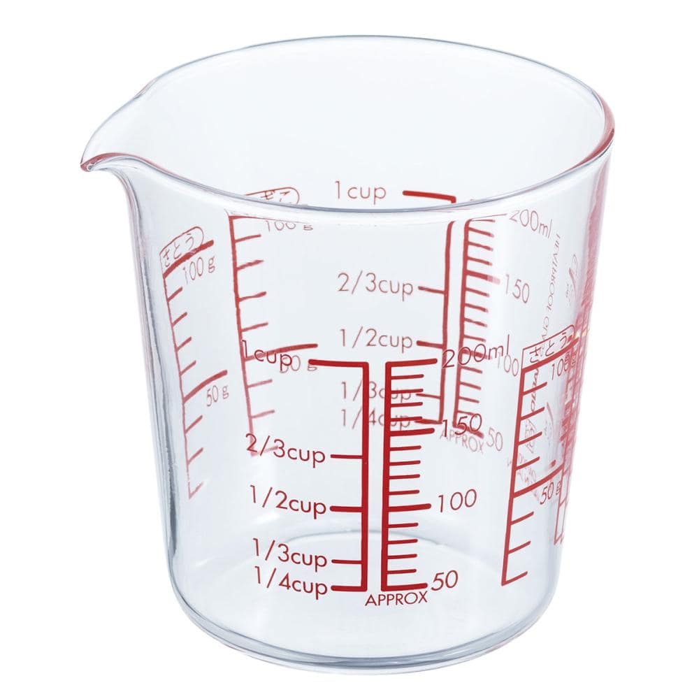ハリオ　耐熱ガラス製メジャーカップ　２００ｍＬ　ＭＪＣ－２０－Ｒ－ＢＫ