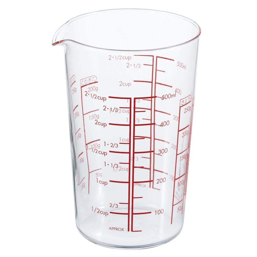 ハリオ　耐熱ガラス製メジャーカップ　５００ｍＬ　ＭＪＣ－５０－Ｒ－ＢＫ