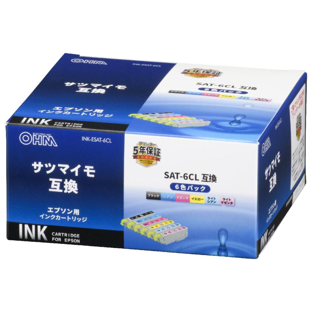 オーム電機　エプソン　互換インクカートリッジ　サツマイモ用　６色パック