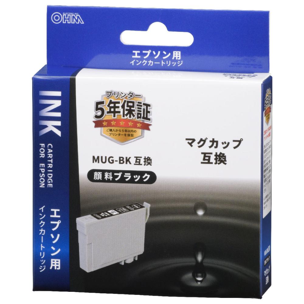 オーム電機　エプソン　互換インクカートリッジ　マグカップ用　ブラック