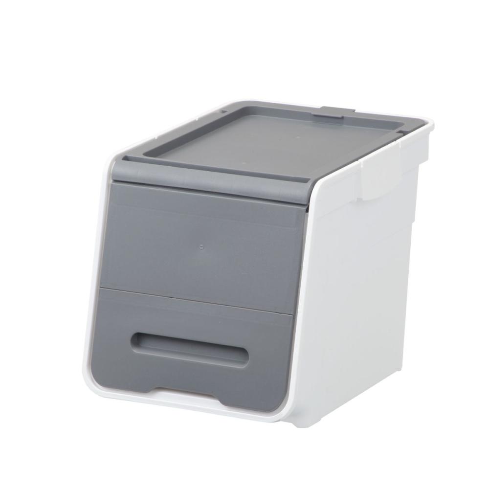 フラップ収納ボックス　イニシオ　スリム　グレー