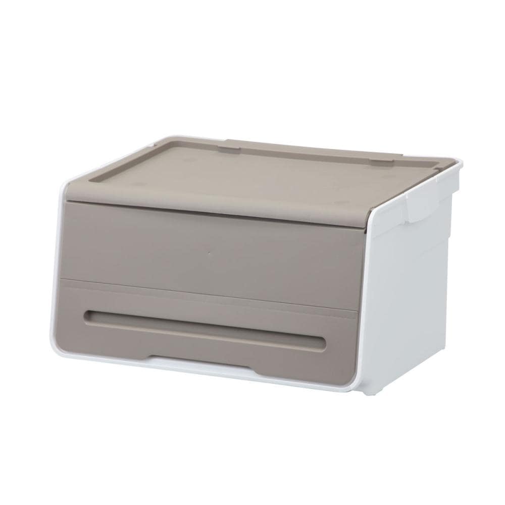 フラップ収納ボックス　イニシオ　ワイド　ベージュ