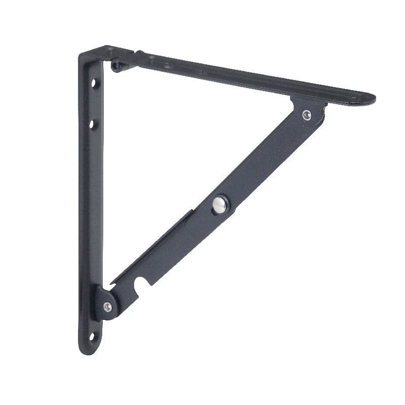 你的品牌名　折り畳める棚受け　２本入り　２００ｍｍ　黒