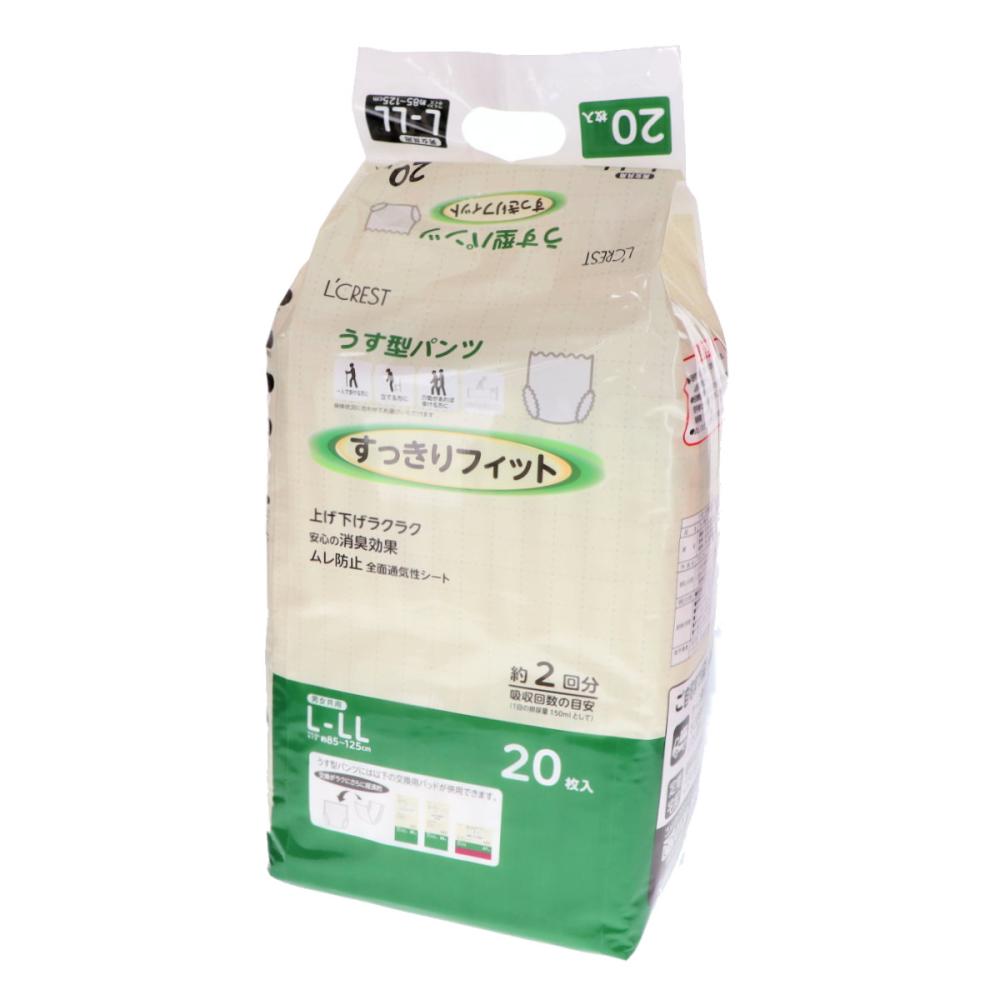 Ｌ’ＣＲＥＳＴ（ルクレスト）　大人用オムツ　うす型パンツ　Ｌ－ＬＬ　２０枚入り
