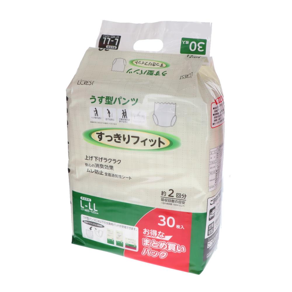 Ｌ’ＣＲＥＳＴ（ルクレスト）　大人用オムツ　うす型パンツ　ジャンボパック　Ｌ－ＬＬ　３０枚入り