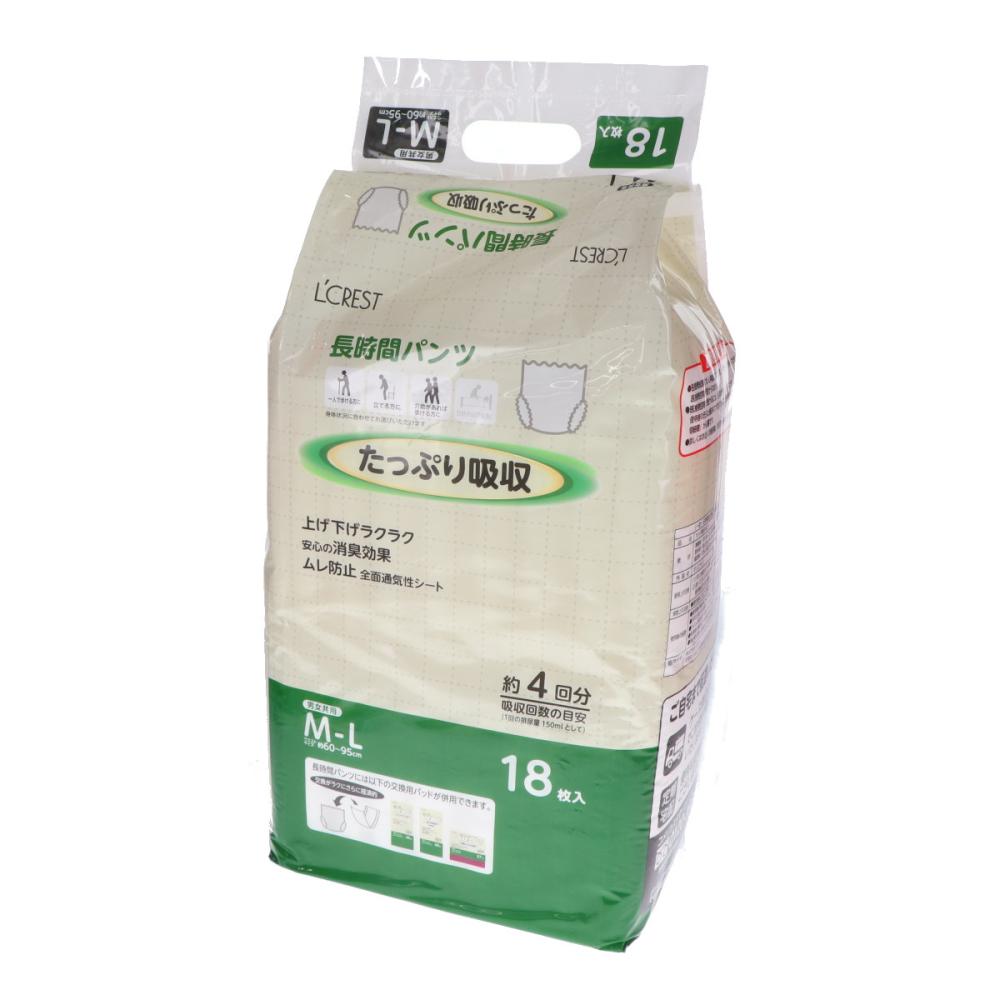 Ｌ’ＣＲＥＳＴ（ルクレスト）　大人用オムツ　長時間パンツ　Ｍ－Ｌ　１８枚入り