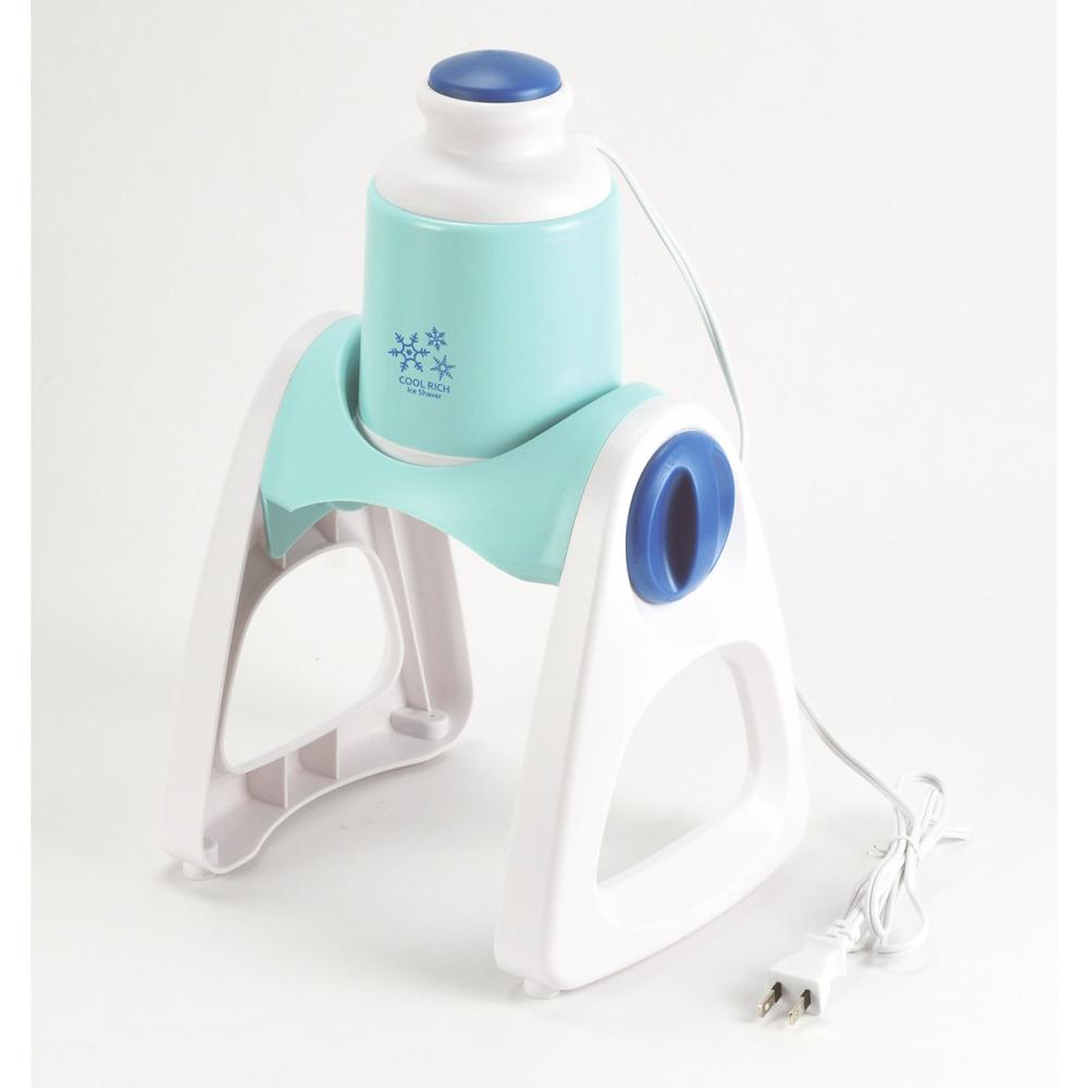 クールリッチ２通り削れる電動かき氷器ミントブルー
