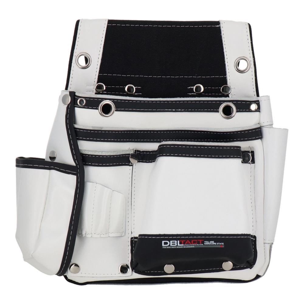 三共コーポレーション　ＤＢＬＴＡＣＴ　本革卓越　釘袋　２段　墨ツボケース付　ホワイト　ＤＴＬ－１１－ＷＨ