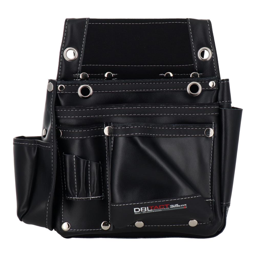 三共コーポレーション　ＤＢＬＴＡＣＴ　本革卓越　釘袋　２段　墨ツボケース付　ブラック　ＤＴＬ－１１－ＢＫ
