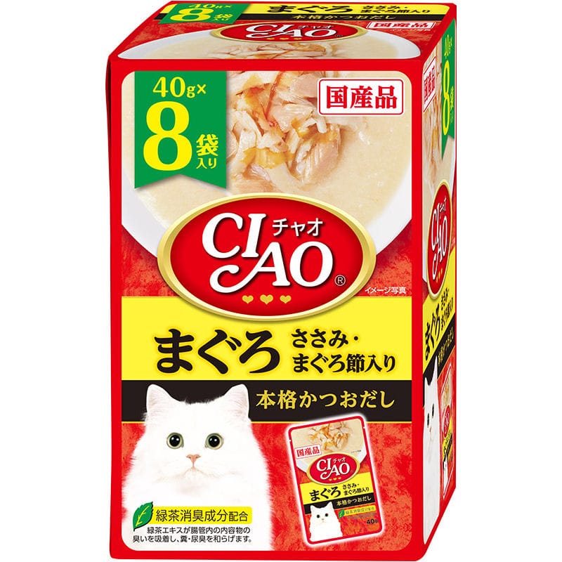 いなば　ＣＩＡＯ（チャオ）　パウチ　まぐろ　ささみ・まぐろ節入り　８個パック入り