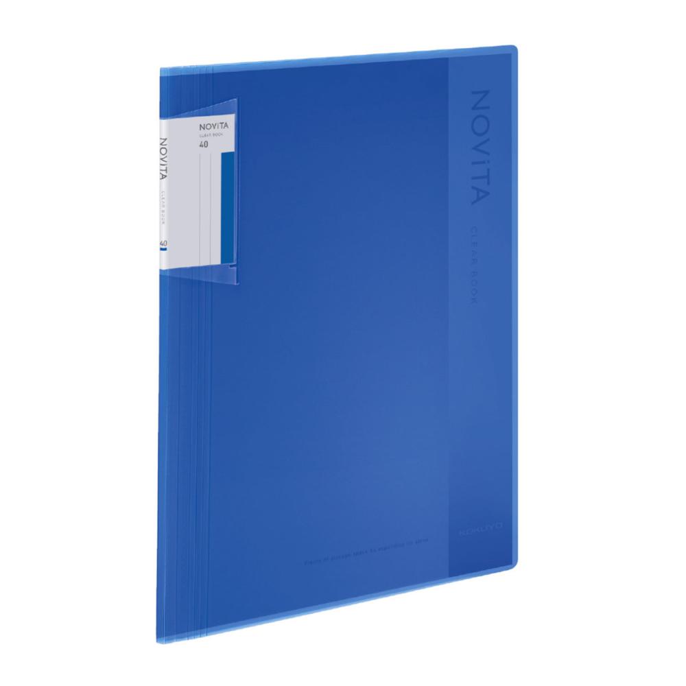 コクヨ　クリヤーブック　ノビータ　固定式　Ａ４サイズ　４０ポケット　ブルー