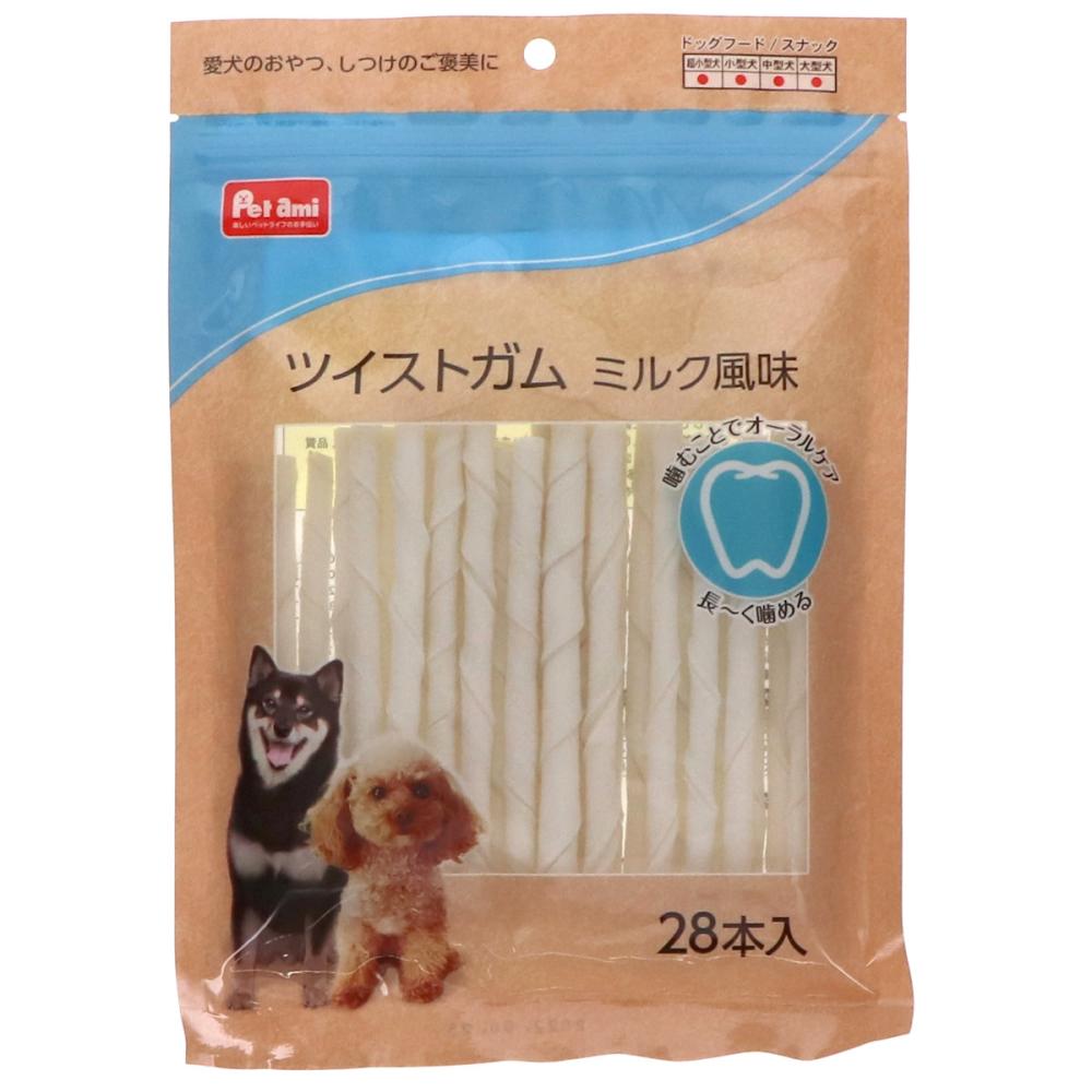 Ｐｅｔａｍｉ　ツイストガム　ミルク風味　２８本入り