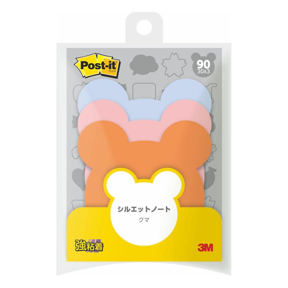 ポストイット　シルエットノート強粘着　クマ