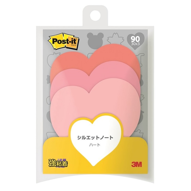 ポストイット　　シルエットノート強粘着　ハート