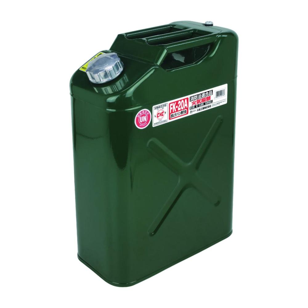 Ｍｅｌｔｅｃ　縦型ガソリン携行缶　２０Ｌ　グリーン　ＦＫ－２０Ａ
