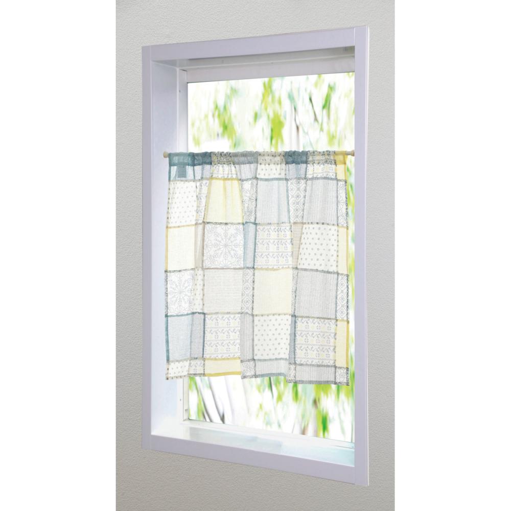 カフェカーテン　ラッシュ　ブルー　１００×７０ｃｍ