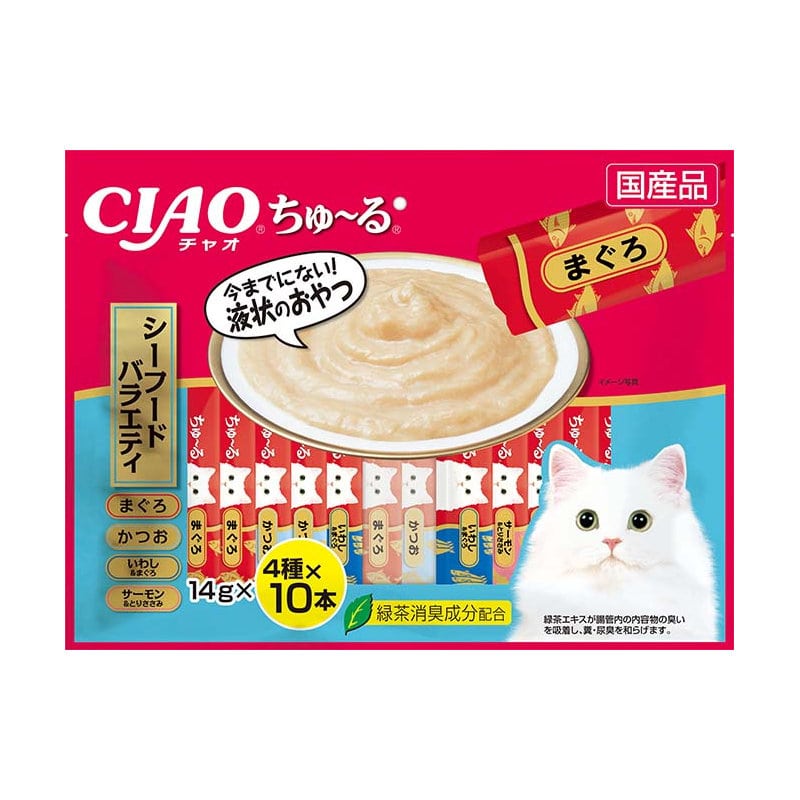 いなば　ＣＩＡＯ（チャオ）ちゅ～る　シーフードバラエティ　４種×１０本入り