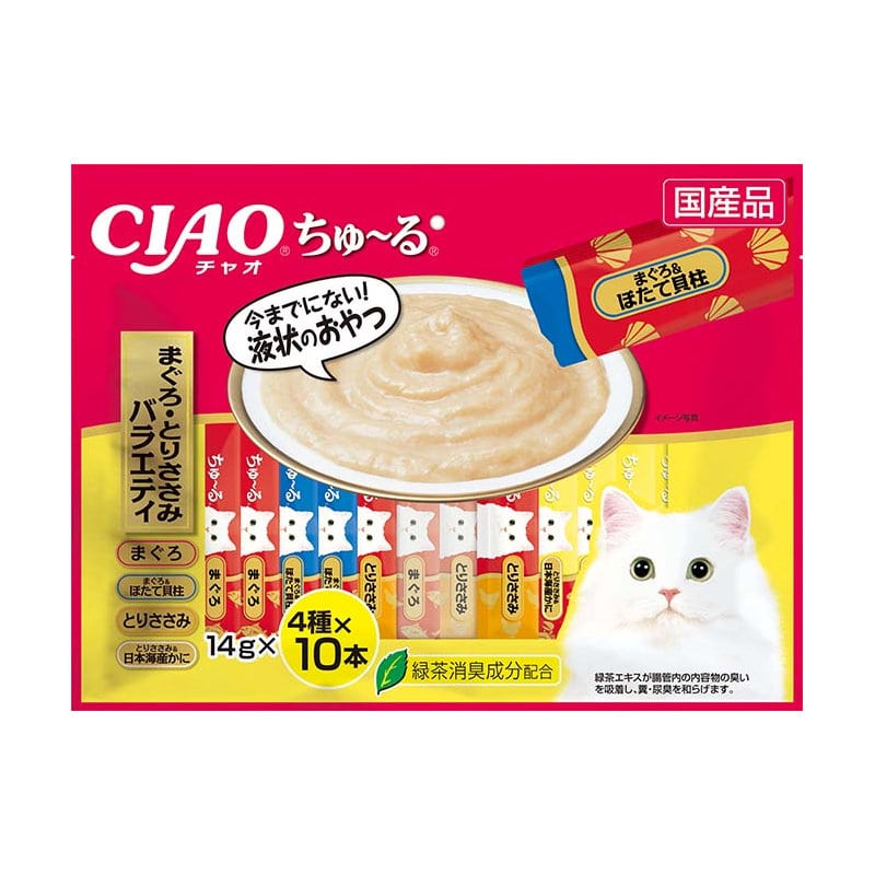 いなば　ＣＩＡＯ（チャオ）ちゅ～る　まぐろ・とりささみバラエティ　４種×１０本入り
