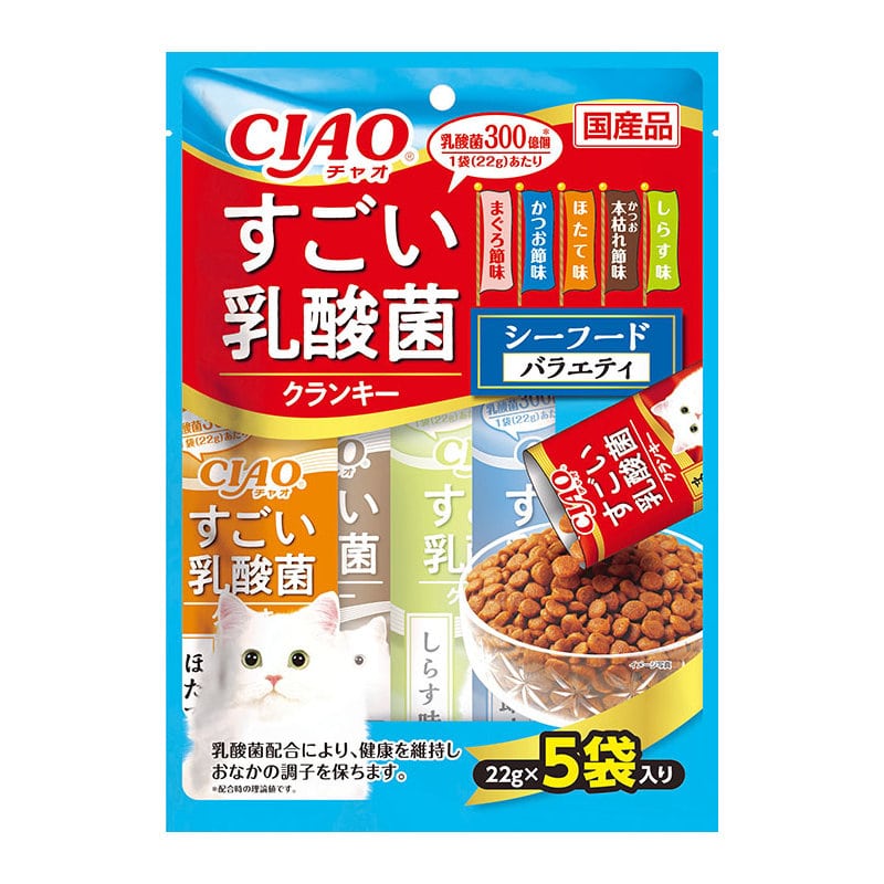 いなば　ＣＩＡＯ（チャオ）　すごい乳酸菌クランキー　シーフードバラエティ　５袋入り