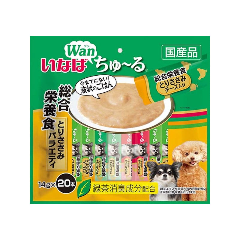 いなば　ワンちゅ～る　総合栄養食　とりささみバラエティ　２０本入り