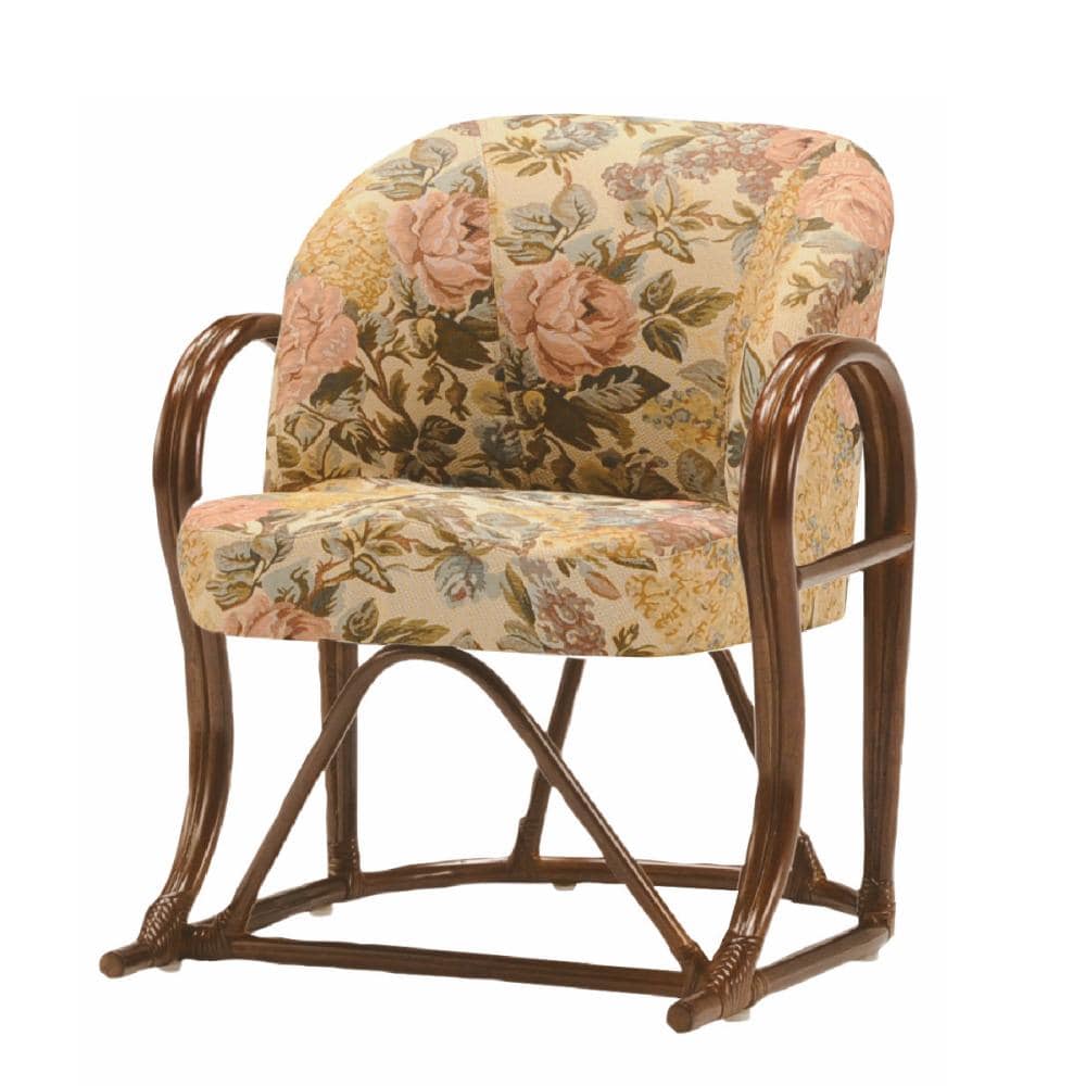 光製作所　骨盤フィットチェア　花柄／ダークブラウン　ＲＡＧ－２３３ＪＡ