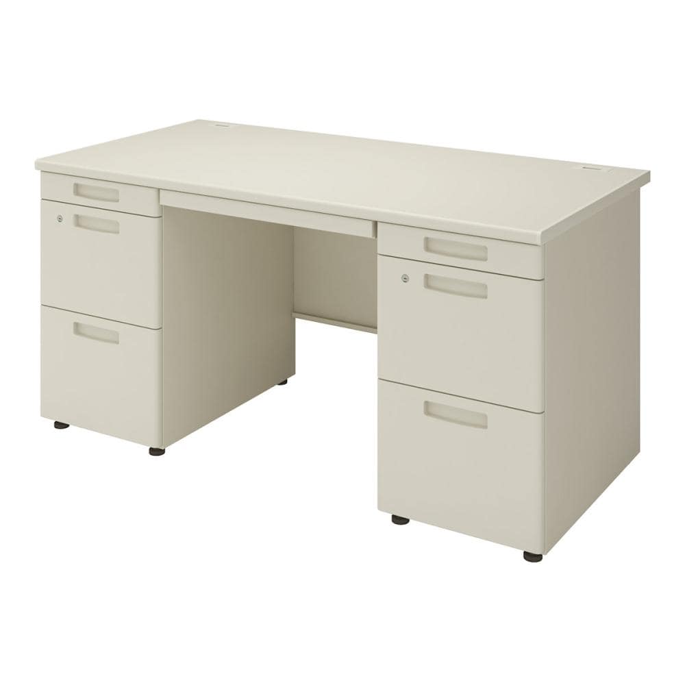 コクヨ　ＩＮＶＥＮＴ　両袖デスク　幅１４０ｃｍ　ナチュラルグレー　ＴＫＧ－ＤＤ１４７Ｆ１Ｎ３