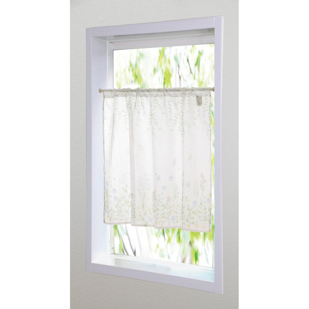 カフェカーテン　ボタニカル　ブルー　１００×７０ｃｍ