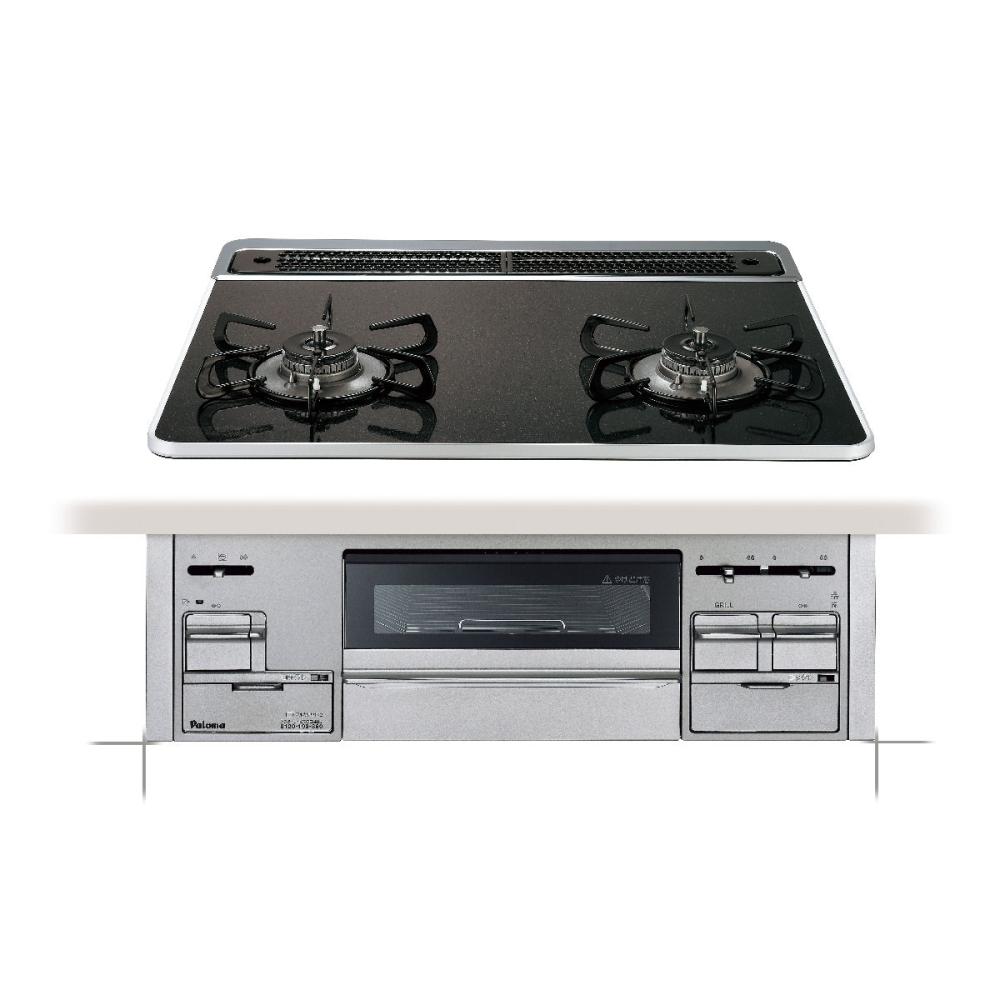 パロマ　ビルトインコンロ　シスト　ハイパーガラスコートトップ　ＬＰガス用　ＰＤ２００ＷＳ６０ＣＫ