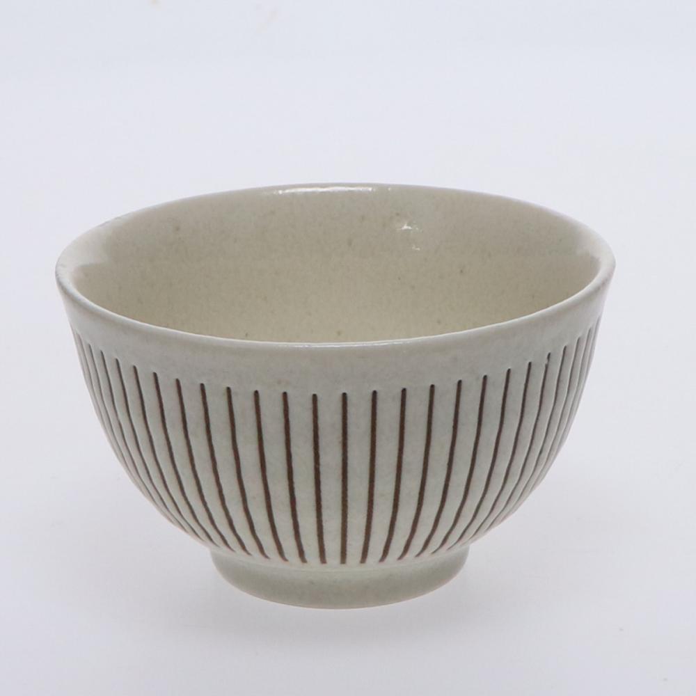 煎茶　粉引十草