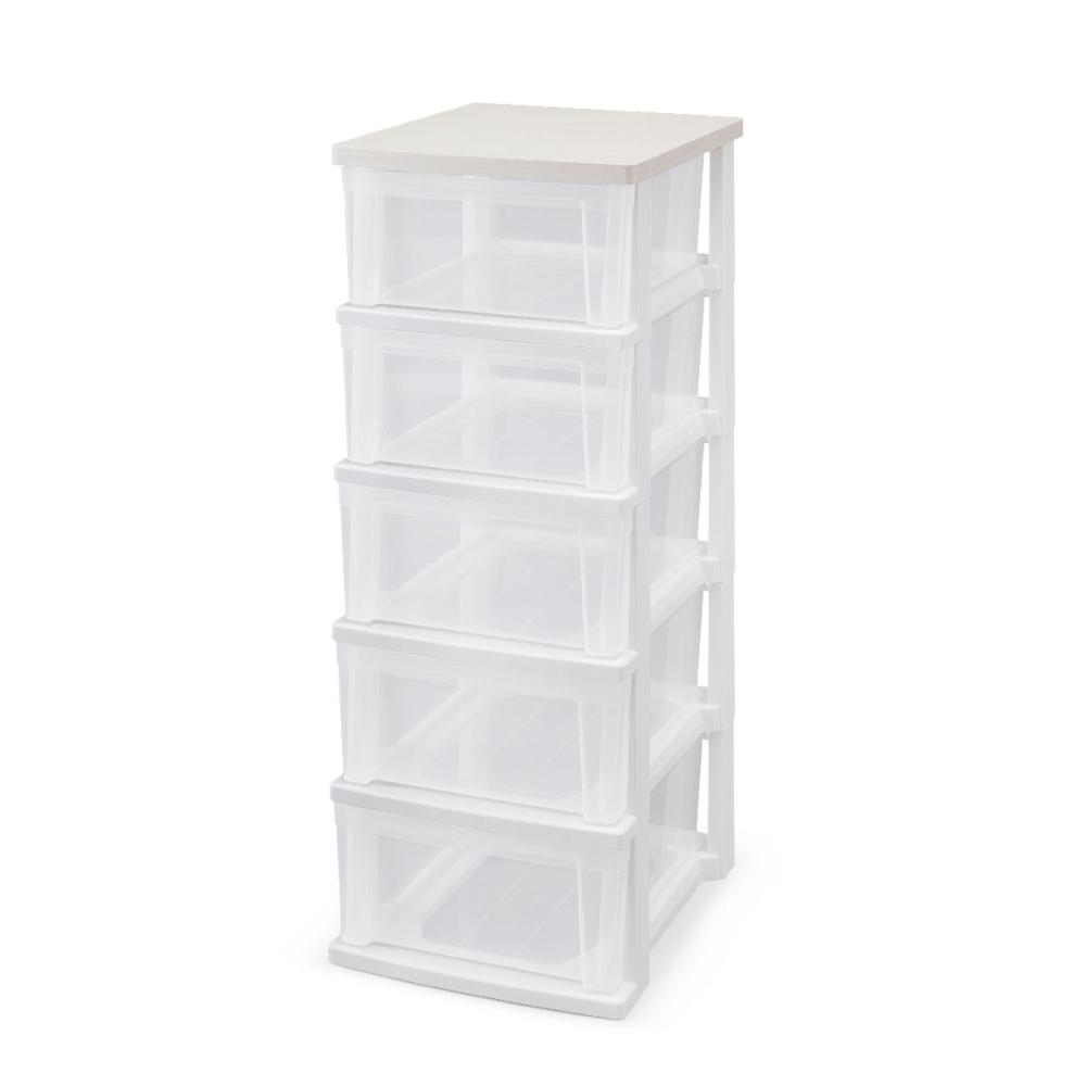 アイリスオーヤマ　ウッドトップチェスト　スリム　ホワイト／クリア　ＮＳＳ－３２５ＷＴ