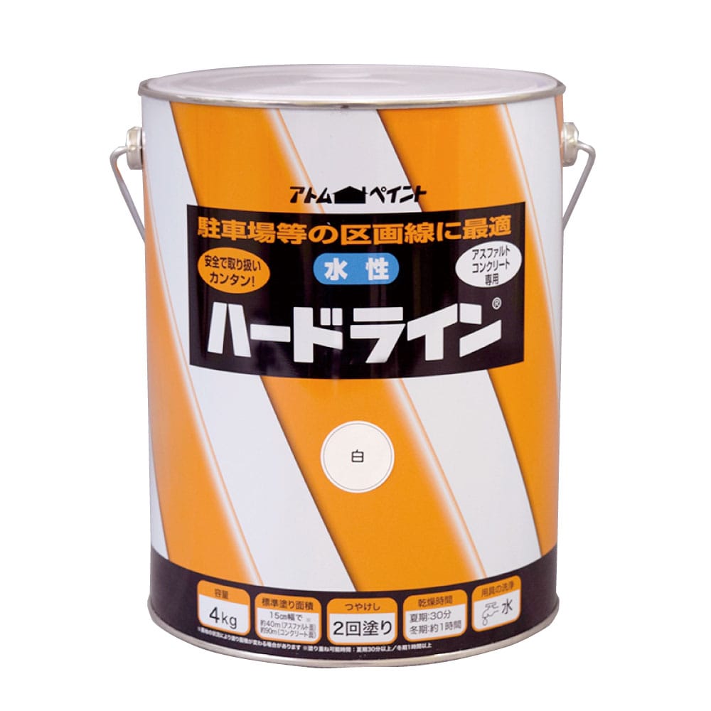 アトムハウスペイント　水性ハードライン　４ｋｇ　白