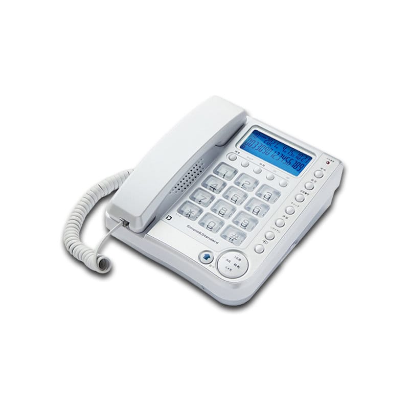 カシムラ　電話機　シンプルフォン　留守番機能付　ホワイト　ＳＳ－０９