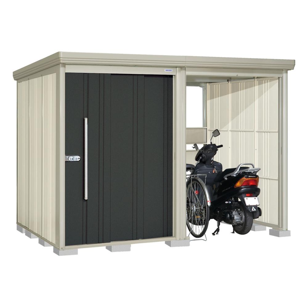 タクボ物置　Ｍｒ．ストックマン　プラスアルファ　間口３０２×奥行１９２ｃｍ　駐輪部間口１５０ｃｍ　多雪型・標準屋根　ムーンホワイト　ＴＰ－Ｓ３０１９Ｗ