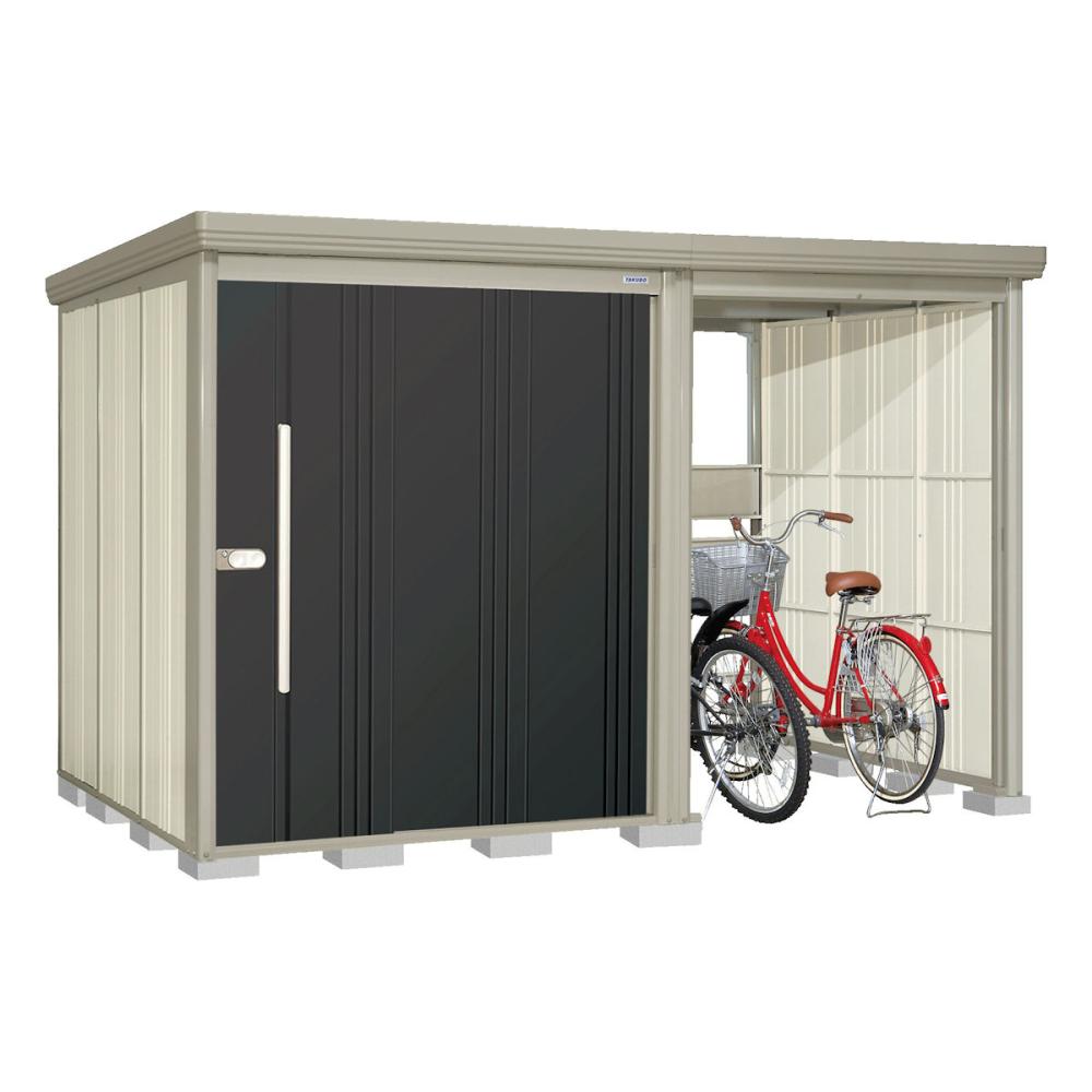 タクボ物置　Ｍｒ．ストックマン　プラスアルファ　間口３３５×奥行１９２ｃｍ　駐輪部間口１５０ｃｍ　一般型・結露減少屋根　ムーンホワイト　ＴＰ－Ｚ３３１９Ｗ