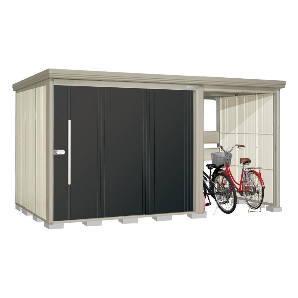 タクボ物置　Ｍｒ．ストックマン　プラスアルファ　間口４０５×奥行１９２ｃｍ　駐輪部間口１５０ｃｍ　多雪型・標準屋根　ムーンホワイト　ＴＰ－Ｓ４０１９Ｗ