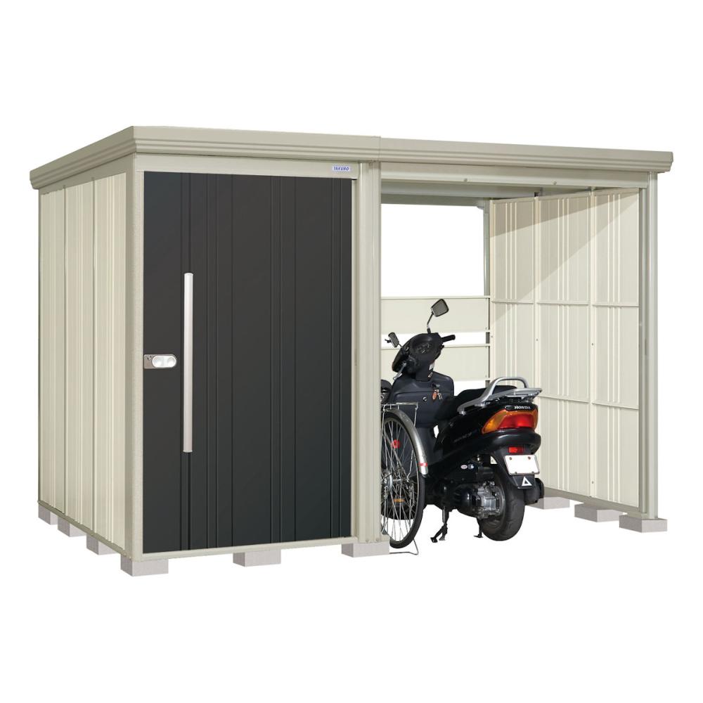 タクボ物置　Ｍｒ．ストックマン　プラスアルファ　間口３１６×奥行１９２ｃｍ　駐輪部間口１８３ｃｍ　一般型・標準屋根　ムーンホワイト　ＴＰ－３１Ｒ１９Ｗ