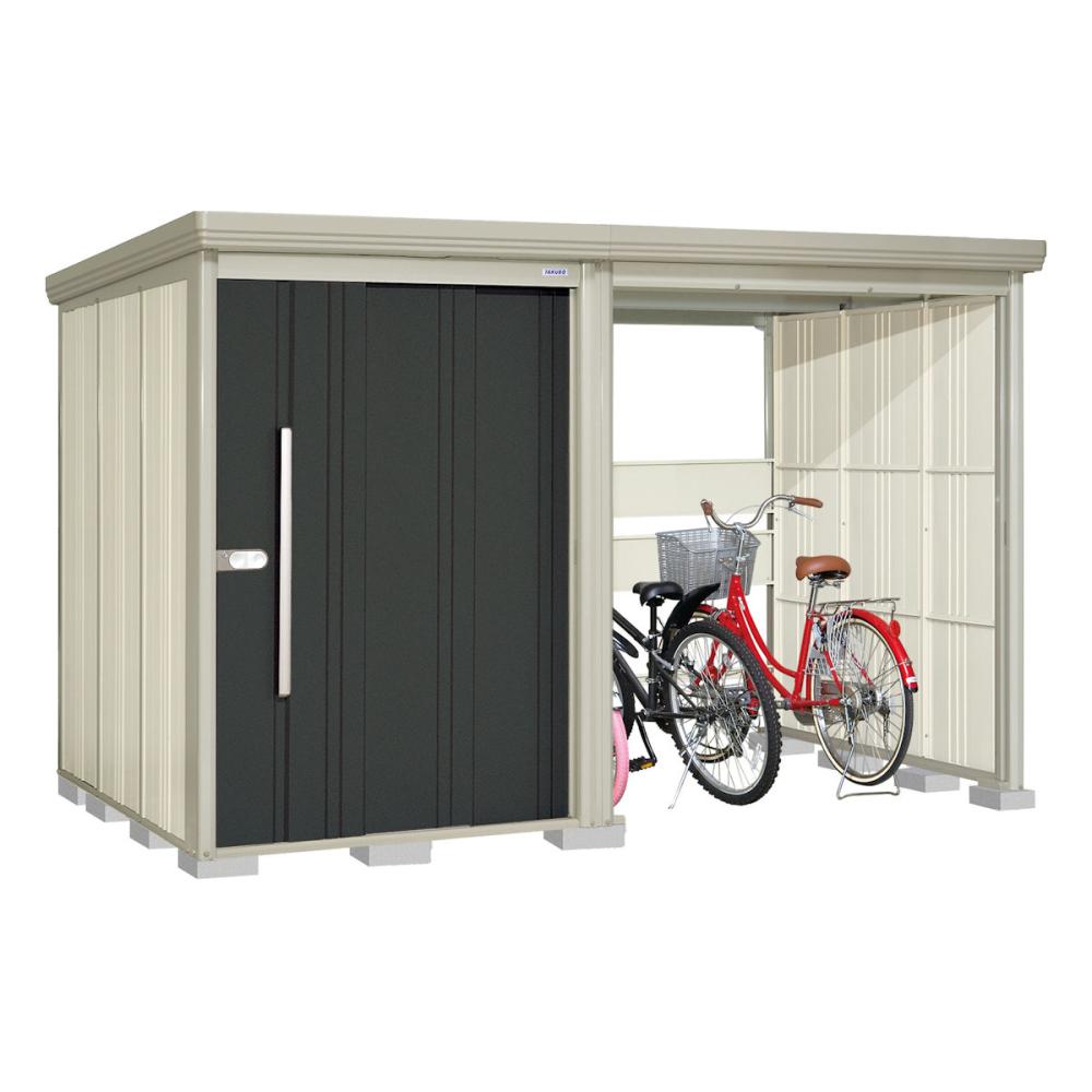 タクボ物置　Ｍｒ．ストックマン　プラスアルファ　間口３３５×奥行１９２ｃｍ　駐輪部間口１８３ｃｍ　一般型・標準屋根　カーボンブラウン　ＴＰ－３３Ｒ１９Ｂ