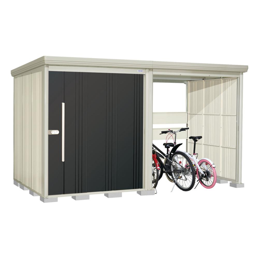 タクボ物置　Ｍｒ．ストックマン　プラスアルファ　間口３６８×奥行１９２ｃｍ　駐輪部間口１８３ｃｍ　一般型・標準屋根　トロピカルオレンジ　ＴＰ－３７Ｒ１９Ｔ